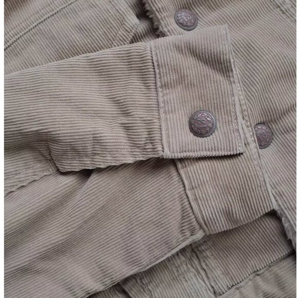 NWT R13 Crop Trucker Jacket Stone Pinwale Cord Corduroy & Faux-Sherpa - Picture 10 of 13